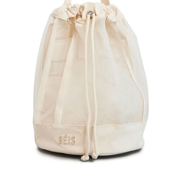 Beis Handbags - NWT BEIS The High-brid Mesh Backpack in Beige